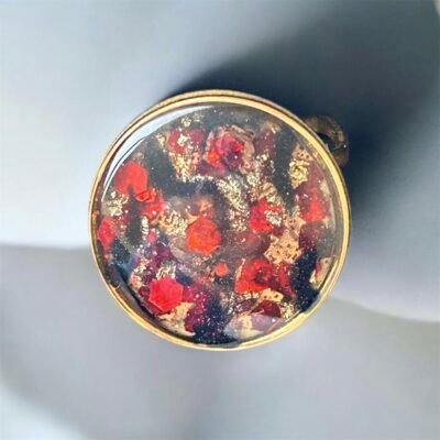 Bague réglable noir et rouge