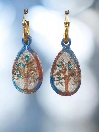 Boucles d'oreilles arbre de vie