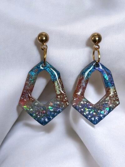 Boucles d'oreilles hexagonales