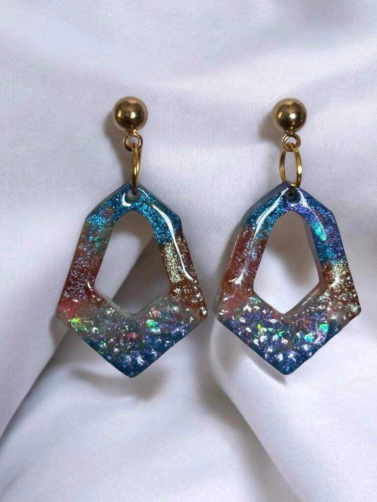 Boucles d'oreilles hexagonales