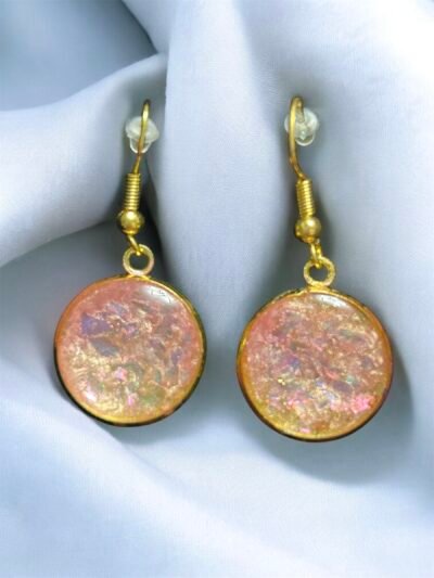 Boucles d'oreilles rondes rose