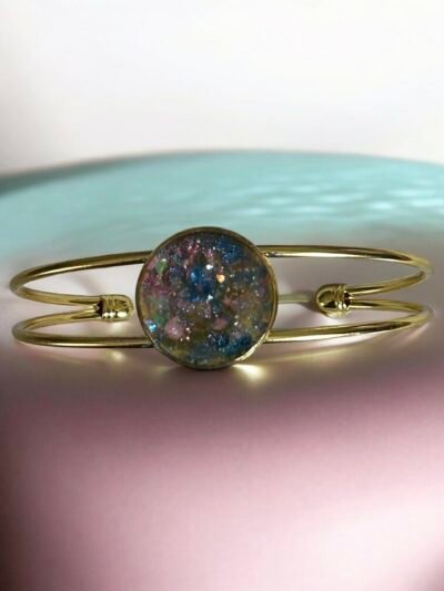 Bracelet jonc holographique multicolore