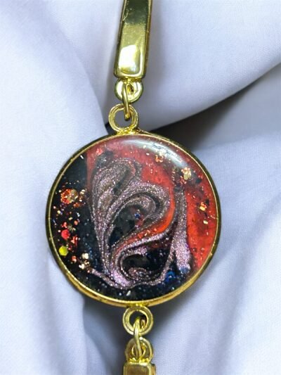 Bracelet réglable noir et rouge