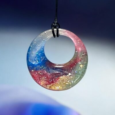 Collier anneau multicolore