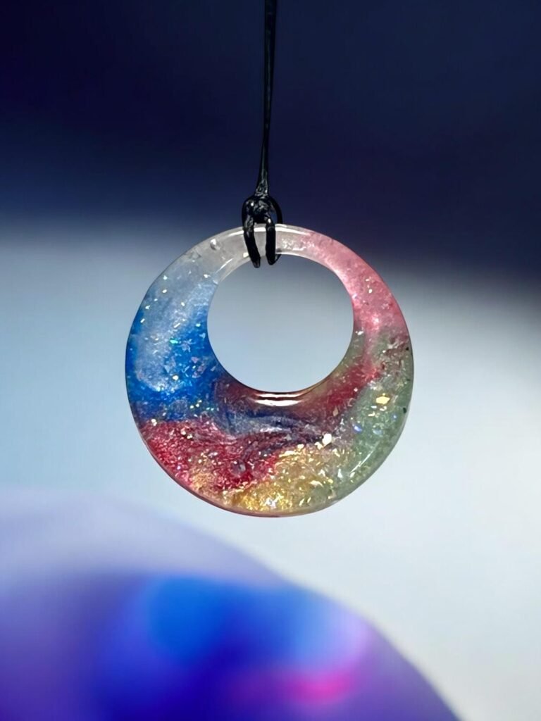 Collier anneau multicolore