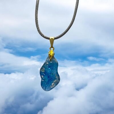 Collier galaxie bleu pailleté