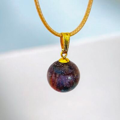 Collier boule rose multicolor