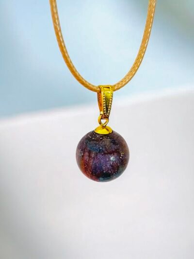 Collier boule en verre rose multicolor