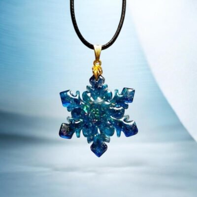 Collier flocon bleu