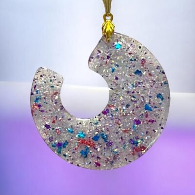 Collier croissant de lune pailleté