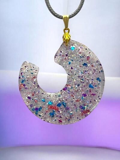 Collier croissant de lune pailleté