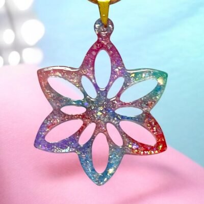Collier fleur multicolore