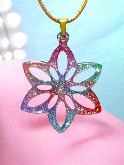 Collier fleur multicolore