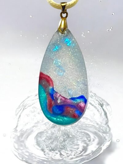 Collier larme vagues multicolores