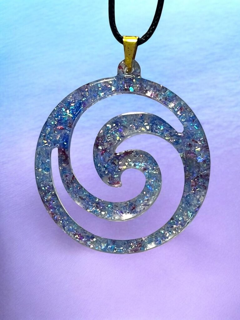 Collier grosse spirale pailleté