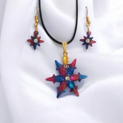 Parure etoiles rose et bleu