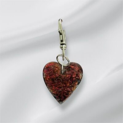 Porte clé coeur rose rouge