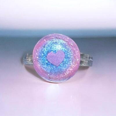 Bague coeur rose