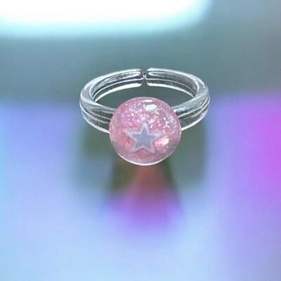 Bague étoile rose