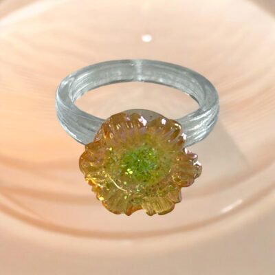 Bague fleur orange