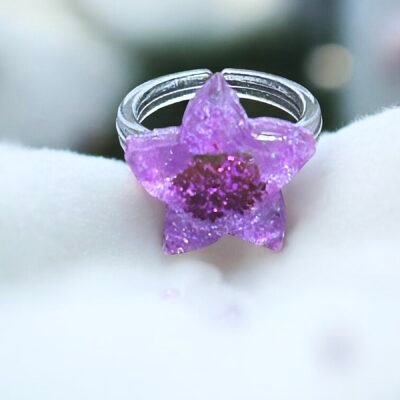 Bague fleur violette