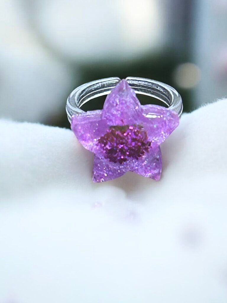 Bague fleur violette