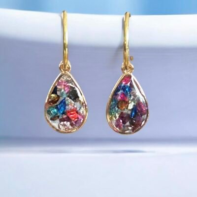 Boucles d'oreilles pierres multicolores