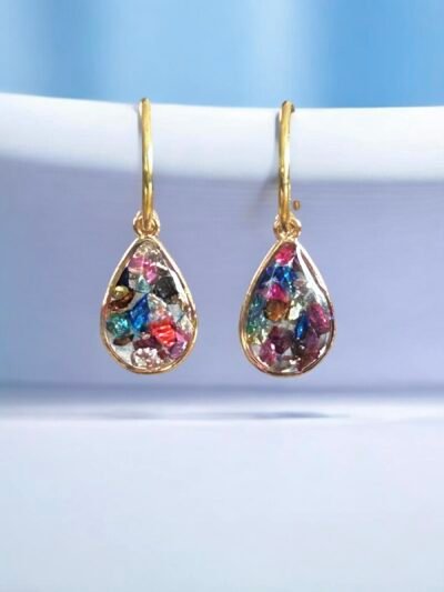 Boucles d'oreilles pierres multicolores