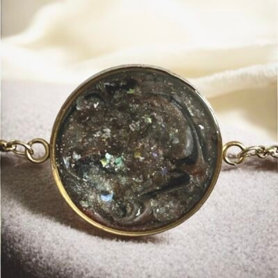 Bracelet gris noir pailleté