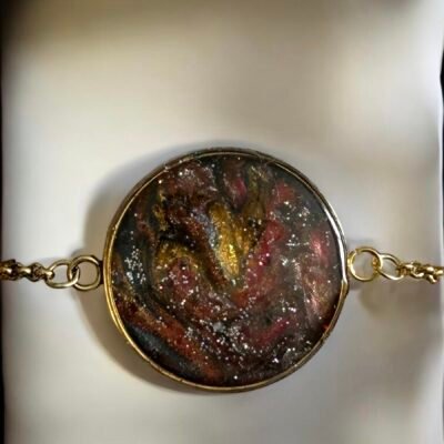 Bracelet bordeau et doré