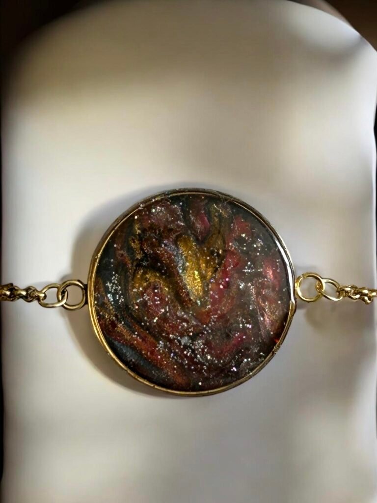 Bracelet bordeau et doré