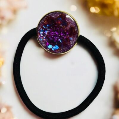 Elastique violet pailleté