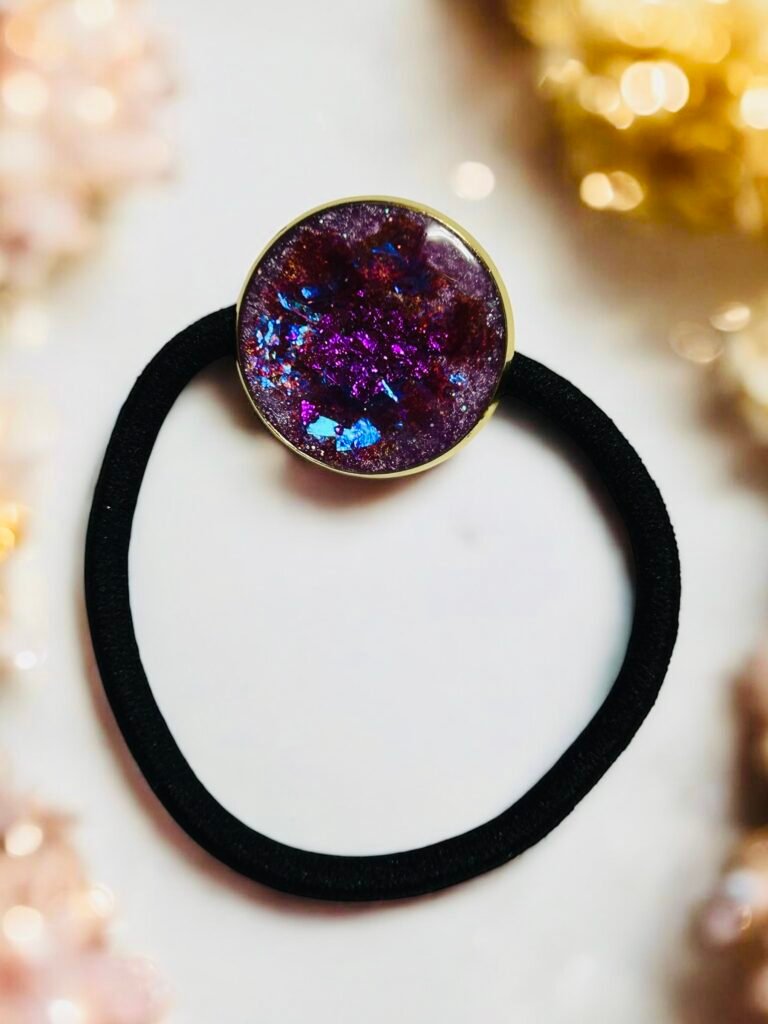 Elastique violet pailleté