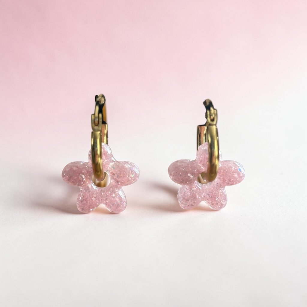 Boucles d'oreilles mini pampilles rose