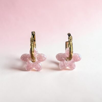Boucles d'oreilles mini pampilles rose