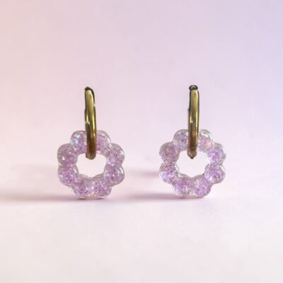 Boucles d'oreilles mini pampilles violettes