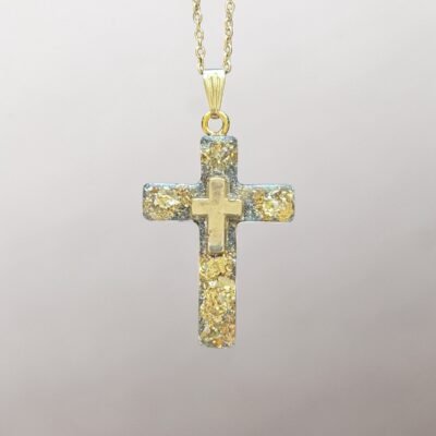 Collier croix double or