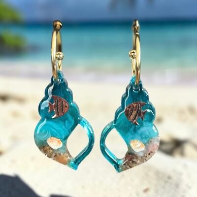 boucles d'oreilles coquillage enchanté