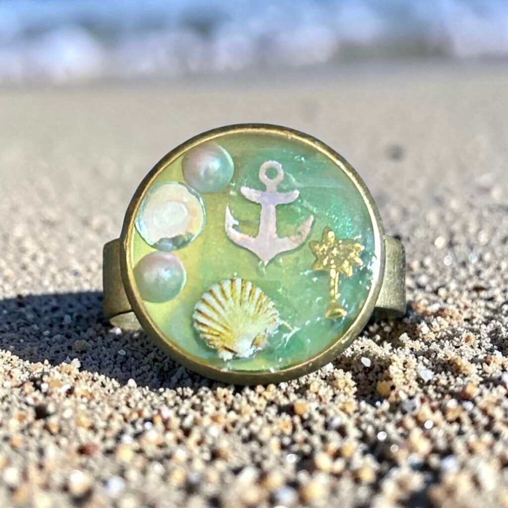 Bague ancre marine du lagon