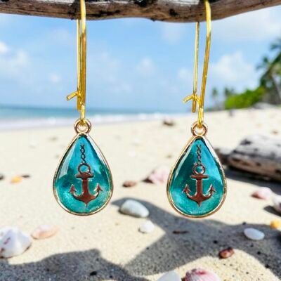 Boucles d'oreilles ancre des mers