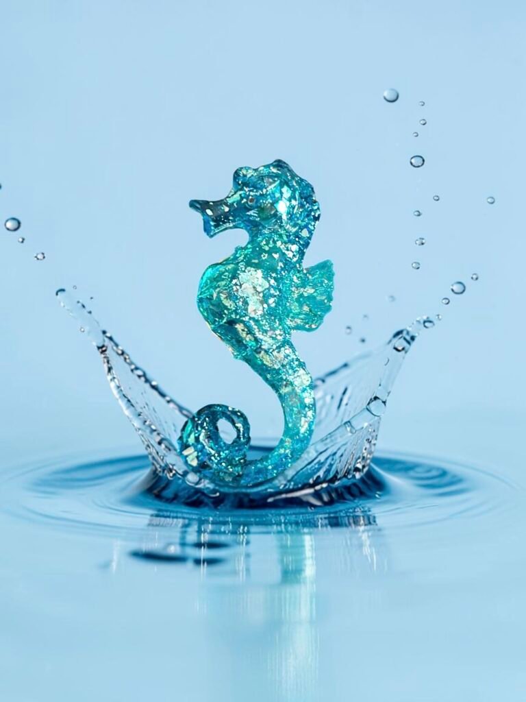 Broche aqua hippocampe
