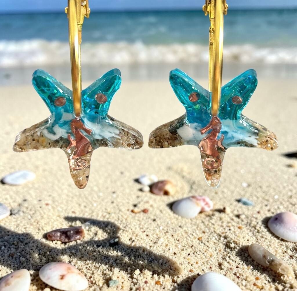 Boucles d'oreille étoile des océan