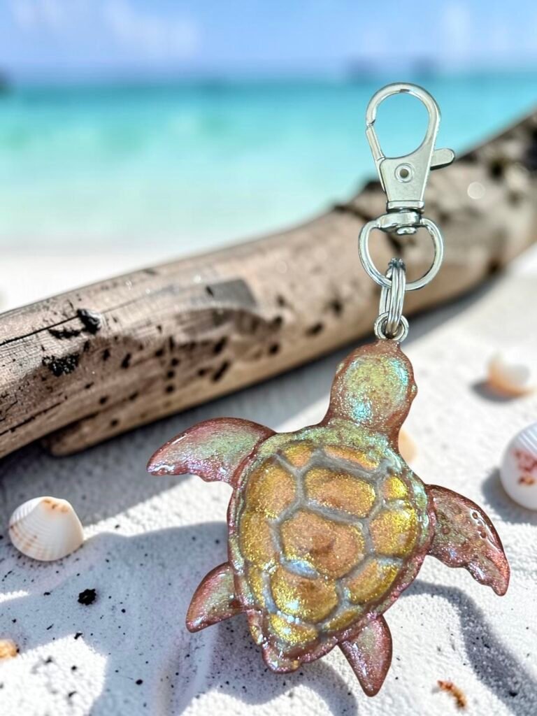 Porte clé tortue des lagons irisée